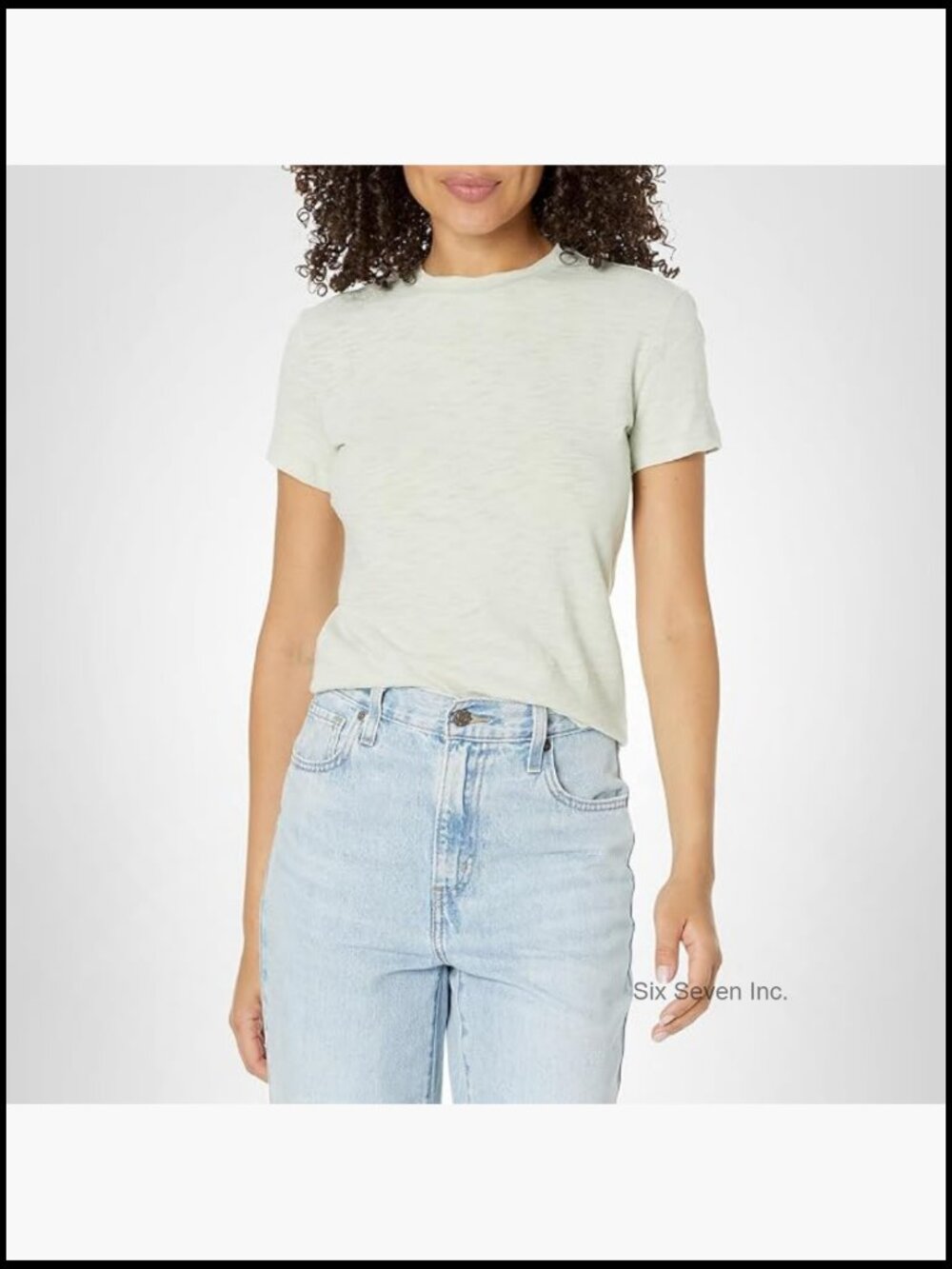 Slim-Fit Cropped Trouser Tee with Round Neck